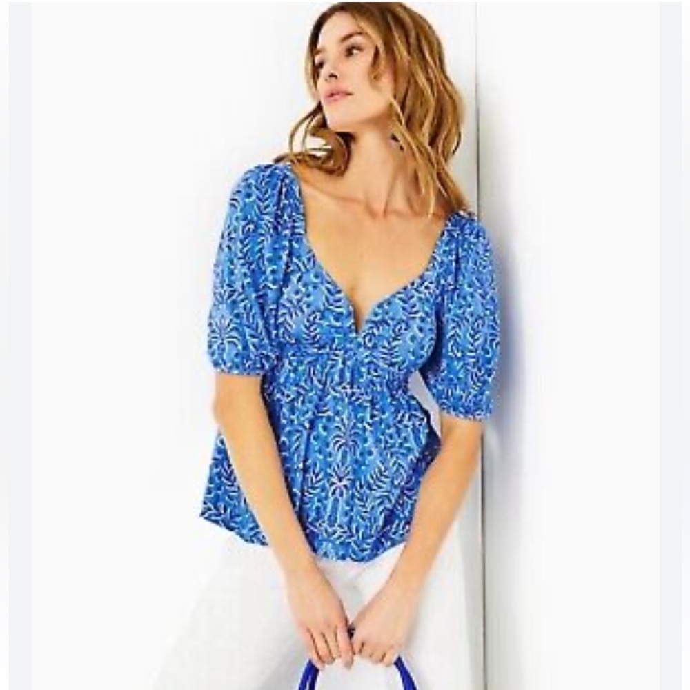 Lilly Pulitzer Azure Floral Top